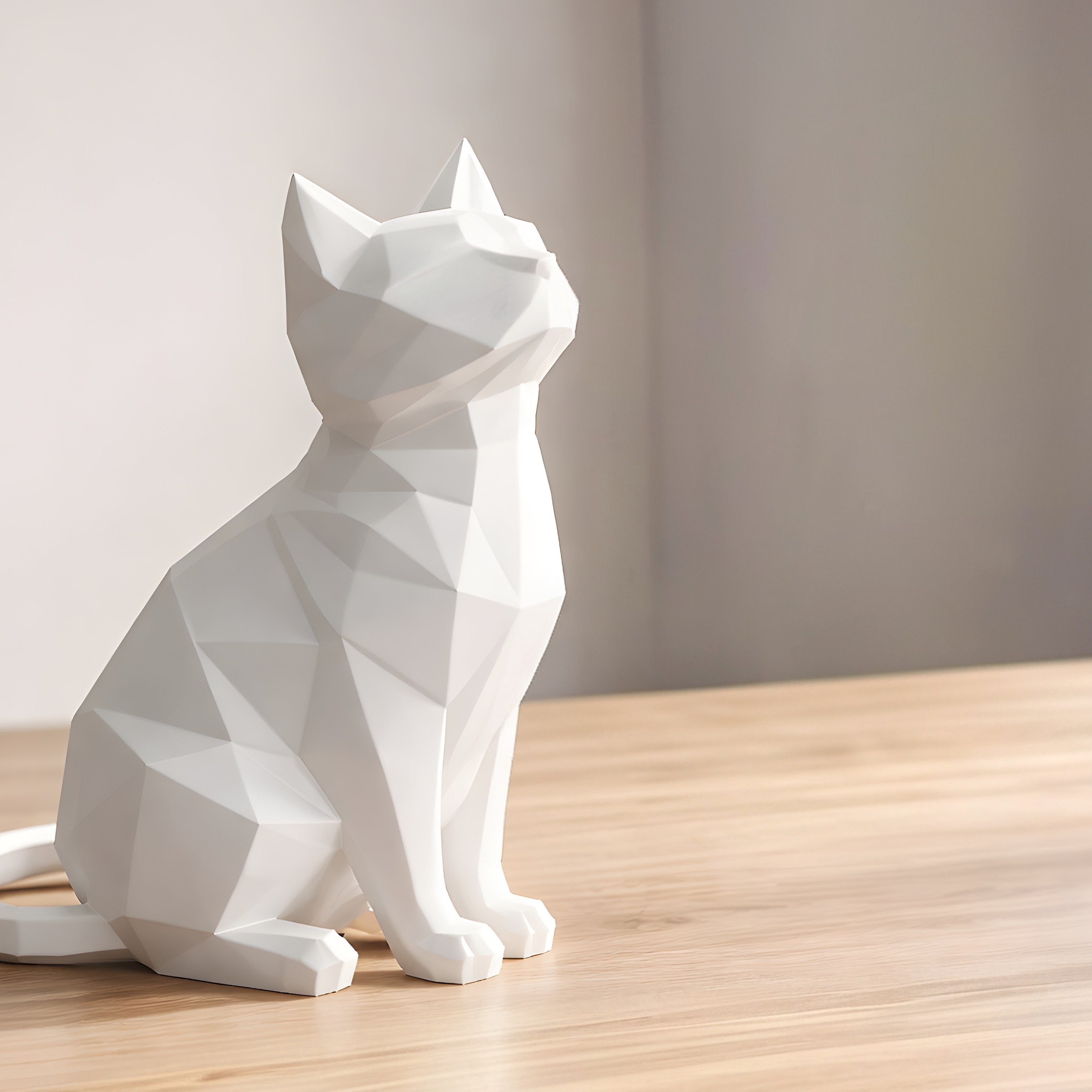 Geometric Cat Figure