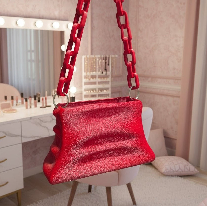 Crimson Ripple Clutch