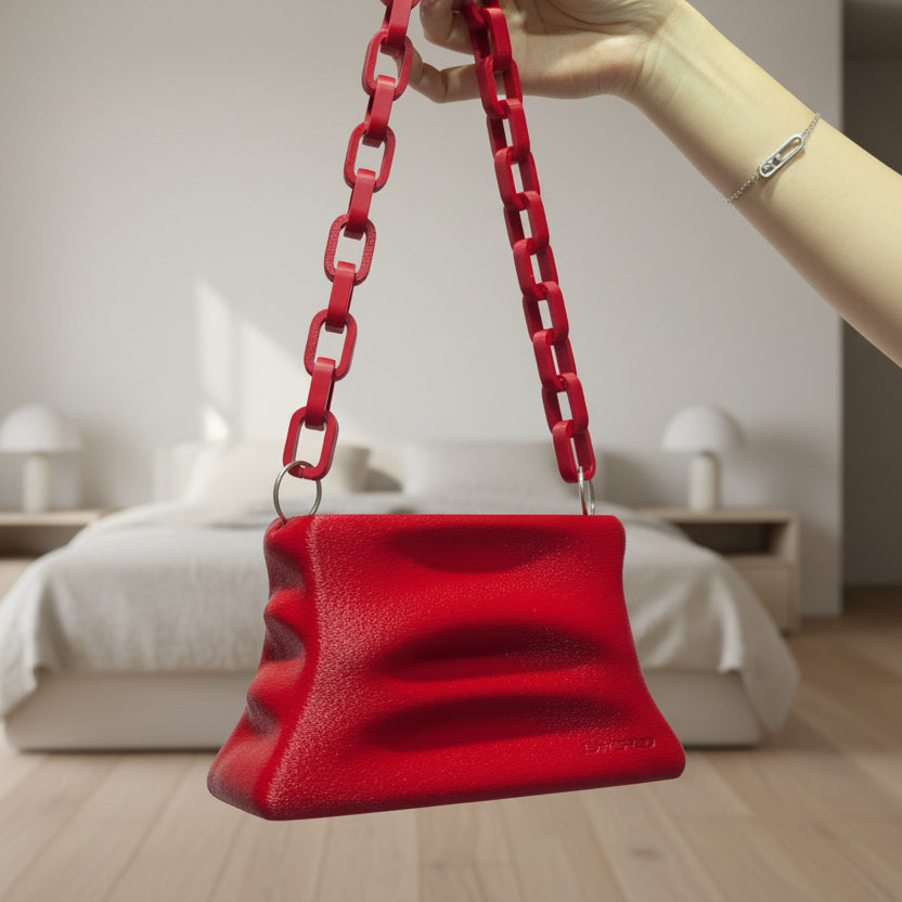 Crimson Ripple Clutch